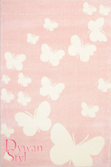 Dywan
                            Bambino Białe motyle na różu (19562)