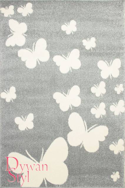 Dywan
                            Bambino Białe motyle na szarym tle (19606)