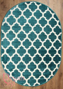 Dywan Koloreo Dirham niebiesko biały - marokański (14801)